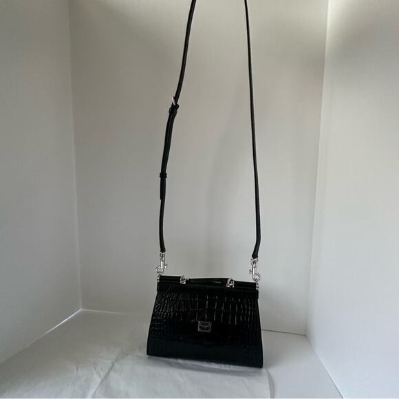 Dolce & Gabbana Sicily Double-face Top-Handle Bag Black & Sliver Small - Picture 10 of 12